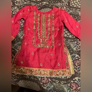 Pink / cold organza hand made dress